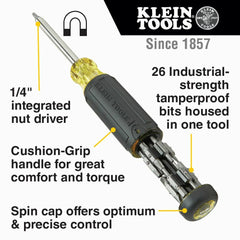 Klein Tools 32307 Multi-Bit Screwdriver with Torx, Hex, Spanner, and Magnetic Bits