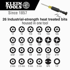 Klein Tools 32307 Multi-Bit Screwdriver with Torx, Hex, Spanner, and Magnetic Bits