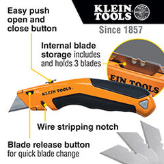 Klein Tools 44133 Klein-Kurve Retractable Utility Knife Stainless Steel Blade 6 Blades