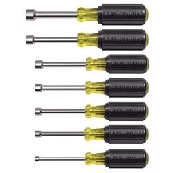 KLEIN TOOLS 631M Magnetic Nut Driver Set 3-Inch Shaft 7-Piece