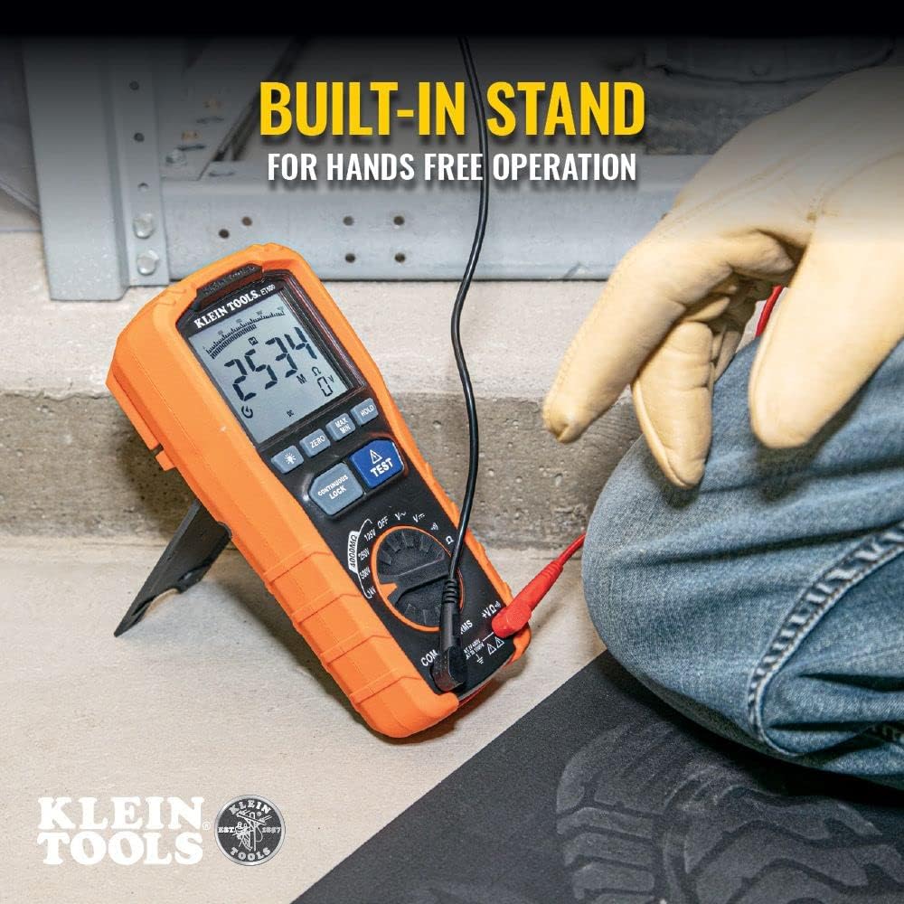 Klein Tools ET600 Multimeter MegohmmeterInsulation Tester 4000 OhmsResistance 125V/250V/500V/1000V Auto-Ranging TRMS Multimeter Klein Tools ET600