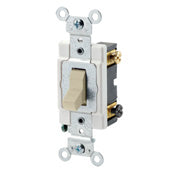 Leviton 1224-SW 20 Amp 120/277 Volt Toggle 4-Way AC Quiet Switch Heavy Duty Grade Grounding White