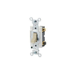 Leviton 1224-SW 20 Amp 120/277 Volt Toggle 4-Way AC Quiet Switch Heavy Duty Grade Grounding White