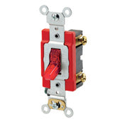 Leviton 1221-PLR Single-Pole Pilot Light Toggle Switch 20 Amp 120 Volt Red