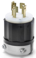 Leviton 3431-C Locking Plug 30 Amp 120/208 Volt- 3PY Industrial Grade Non-Grounding Black-White