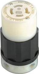 Leviton 2423 Industrial-Grade Locking Connector 20 Amp 250 Volt 3-Phase Black-White