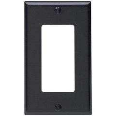 Leviton 80401-E Decora Wall Plate 1-Gang Standard Size Black Replacement 80401-E