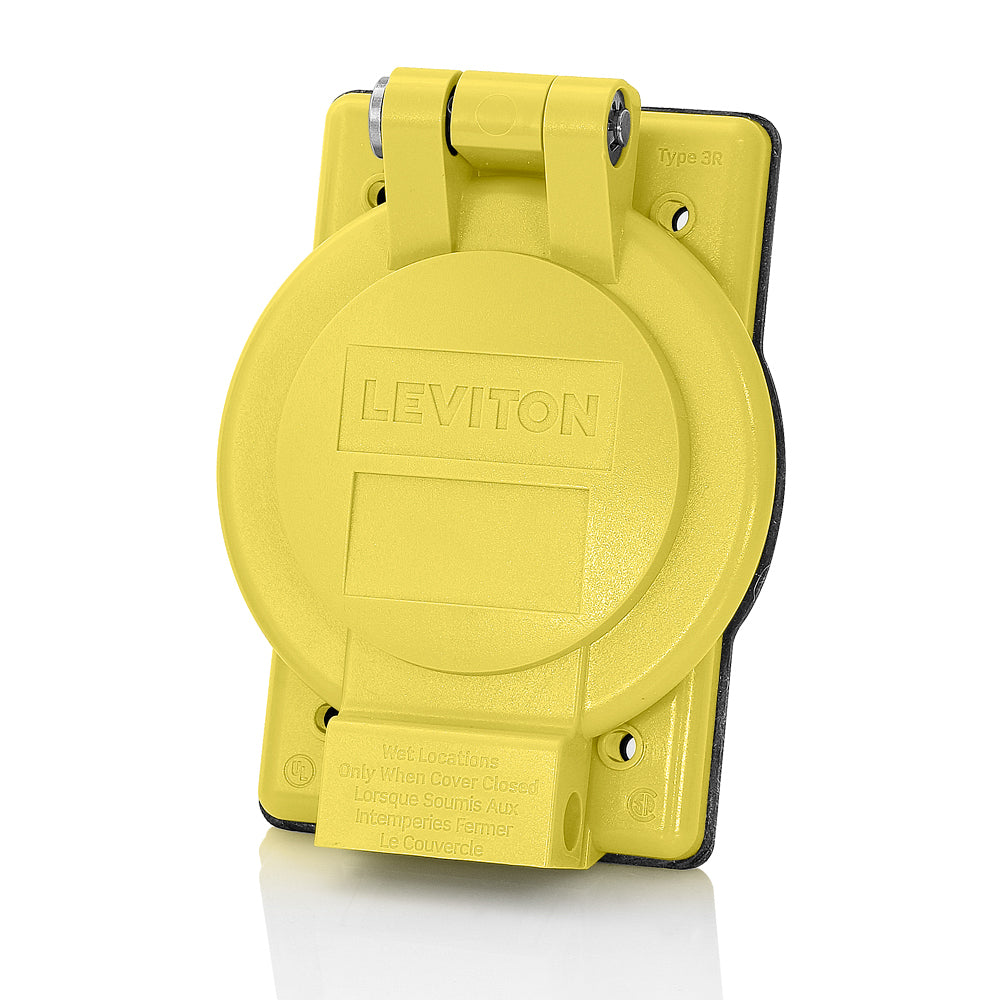 Leviton 7420-YL Weatherproof Cover Self-Closing Lid Vertical FS-FD Box Mount Yellow