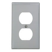 Leviton 80703-GY Traditional Wallplate 1 Gang 4-1/2 Inches Height x 2-3/4 Inches Width Thermoplastic Gray - Replacement 7364200