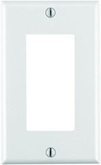 Leviton 80401-W 1-Gang Decora/GFCI Wallplate, Standard Size, Thermoset, Device Mount, White