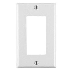 Leviton 80401-W 1-Gang Decora/GFCI Wallplate, Standard Size, Thermoset, Device Mount, White