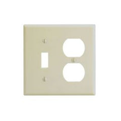 Leviton 86005 Combination Wallplate 2 Gang 1 Toggle 1 Duplex Thermoset Ivory