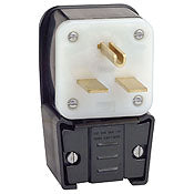 Leviton 9630-P Industrial Grade Angle Plug 30 Amp 250 Volt NEMA 6-30P Black