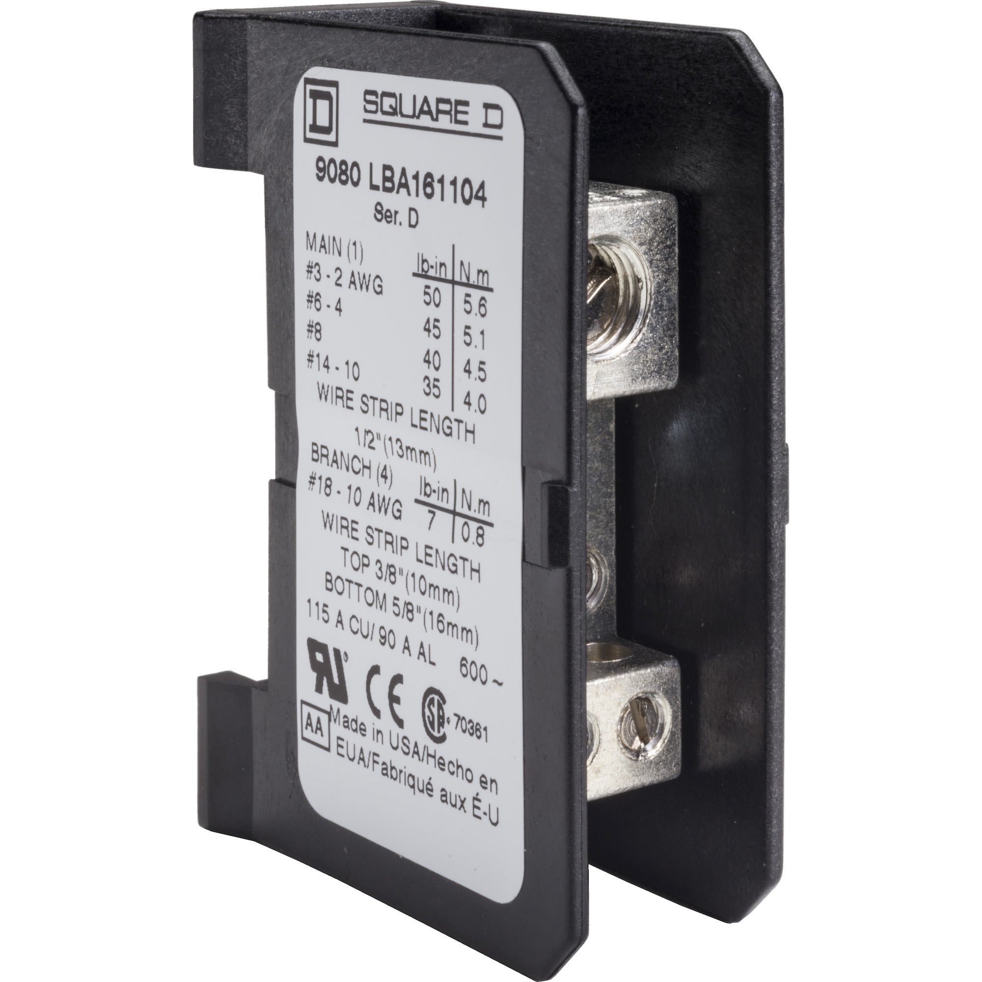 SCHNEIDER ELECTRIC 9080LBA161104 TERMINAL BLOCKS