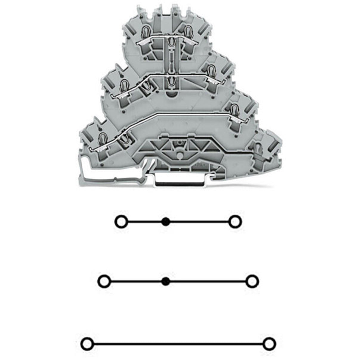 WAGO 2002-4131 Feed-through Terminal Block 4 Levels Quadruple Deck Gray 20A