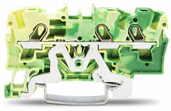 WAGO 2004-1307 Ground/Earthing Terminal Block 3-Wire Push-In Connection for DIN Rail