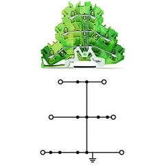 WAGO 2002-3207 Ground/Earthing Terminal Block Triple-Deck for Ex e II Applications