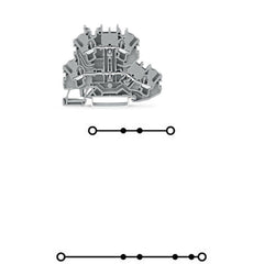 WAGO 2002-2201 Terminal Block Power Distribution Gray Double Deck