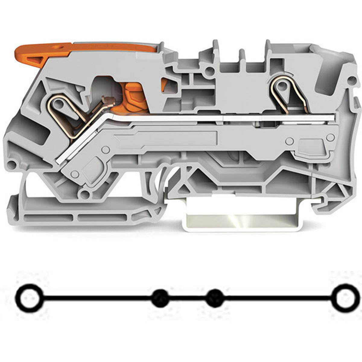 WAGO 2106-1201 Terminal Block Gray 41A Push-in Connection