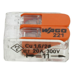 WAGO 221-412/K194-4045 Lever-Nuts Splicing Connector 2-Conductor 24-12 AWG Box of 100