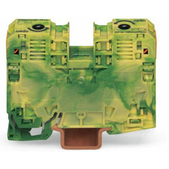 WAGO 285-137 Ground/Earthing Terminal Block DIN Rail Mount Green/Yellow