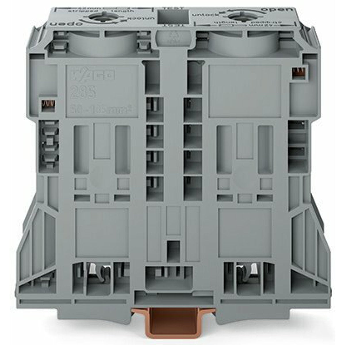 WAGO 285-1185 Terminal Block 353A Power Cage-Clamp Connection Gray