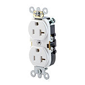 Leviton 5362-SW Industrial Heavy Duty Duplex Receptacle 20 Amp 125 Volt White