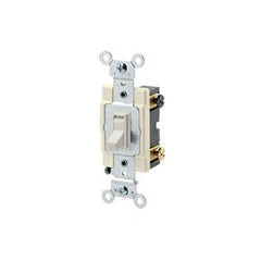 Leviton 54504-2T Toggle Switch 15 Amp 120/277 VAC 4-Way Light Almond Commercial Grade