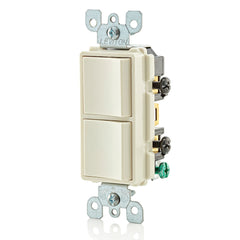 Leviton 5634-T Decora Single-Pole AC Combination Switch 15 Amp 120/277 Volt Light Almond