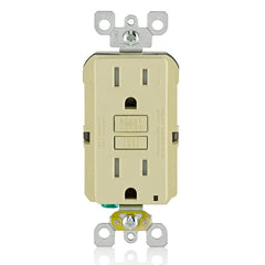 Leviton GFTR1-I Self-Test SmartlockPro Slim GFCI Tamper-Resistant Receptacle LED Indicator 15-Amp Ivory