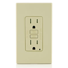 Leviton GFTR1-I Self-Test SmartlockPro Slim GFCI Tamper-Resistant Receptacle LED Indicator 15-Amp Ivory