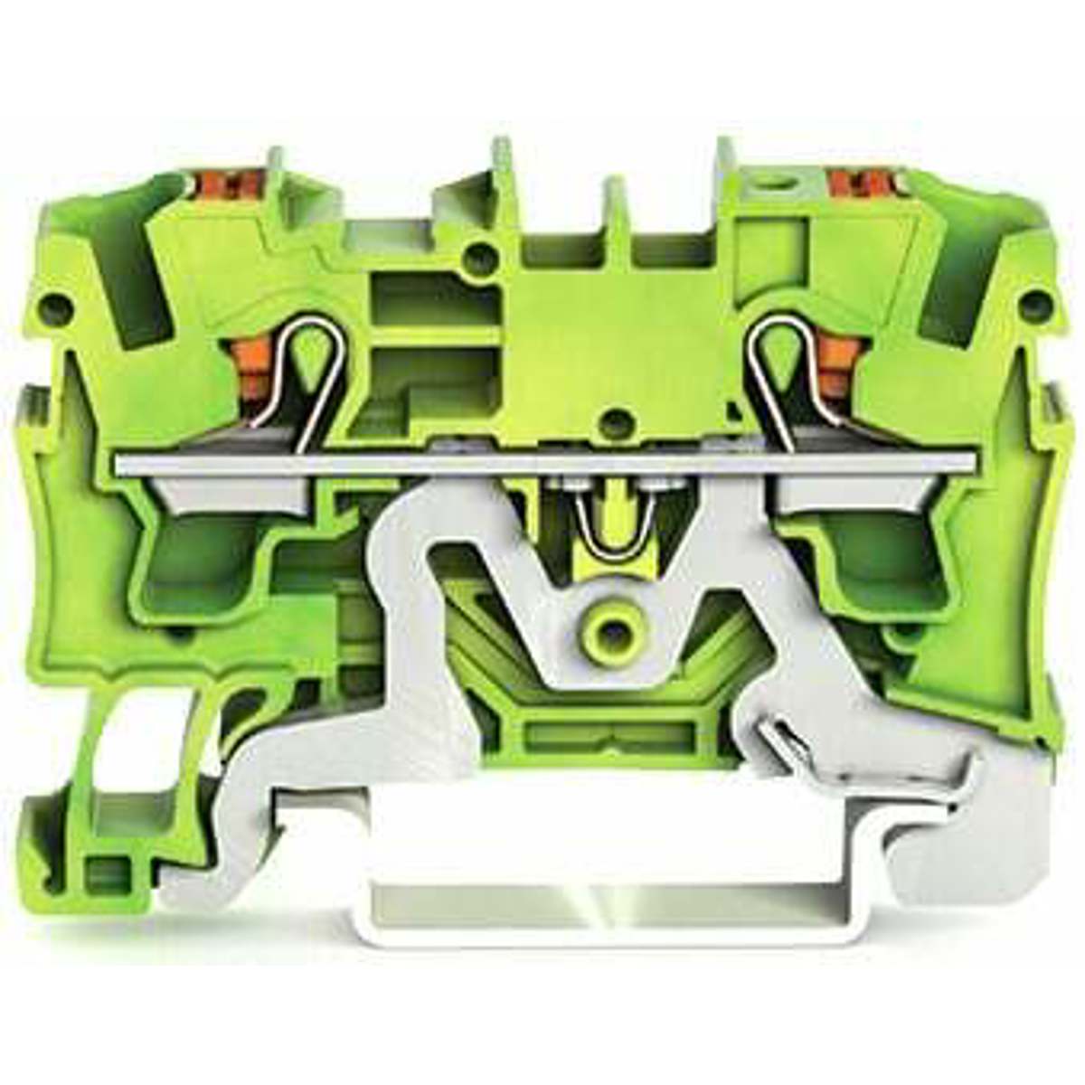 WAGO 2204-1207 Ground/Earthing Terminal Block Green-Yellow Push-in Connection