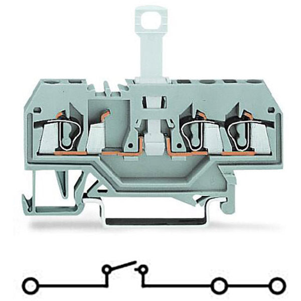 WAGO 280-683 Terminal Block 10A Gray 1P 3-Wire DIN Rail Mount