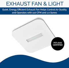 Broan-NuTone AE110LK Flex Series Ventilation Fan LED Light CleanCover Energy Star