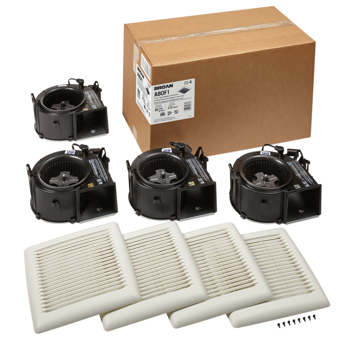 Broan-NuTone A80F1 Flex Series 80 CFM Ventilation Fan Finish Pack, 2.0 Sones