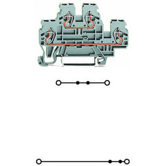 WAGO 870-501 Feed-Through Terminal Block 24A Gray 2 Decks