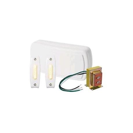 Broan-NuTone BK125LWH Builder Kit Doorbell with Lighted Pushbuttons 2 Lighted Pushbutton 1 Transformer