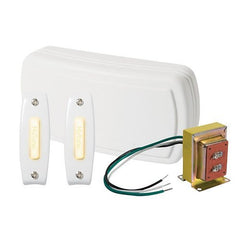 Broan-NuTone BK125LWH Builder Kit Doorbell with Lighted Pushbuttons 2 Lighted Pushbutton 1 Transformer