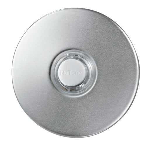 Broan-NuTone PB41LSN Lighted Round Stucco Doorbell Pushbutton Satin Nickel