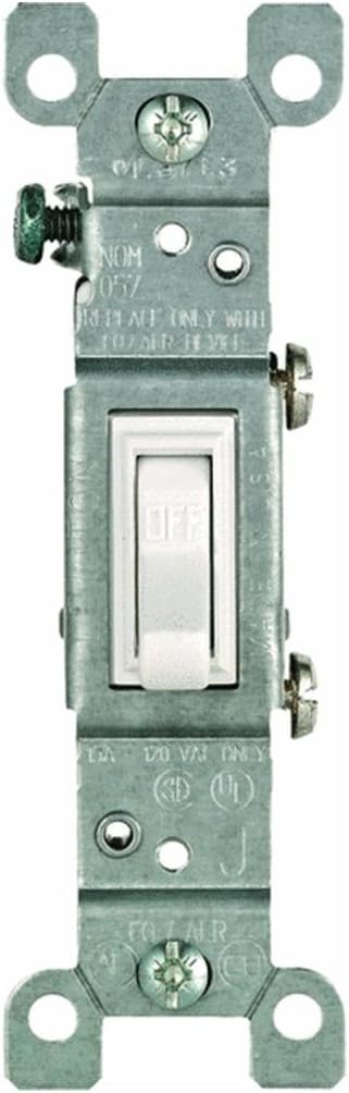 Leviton 2651-2W Single-Pole Toggle CO/ALR Quiet Switch 15 Amp 120 Volt - White