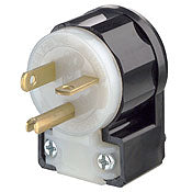 Leviton 5366-CA Straight Blade Plug 125 Volt 20 Amp Industrial Grade Grounding Angle Black-White