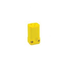 Leviton 5259-VY Grounding Hinged Straight Blade Connector Industrial Grade Nylon Yellow