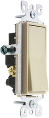 Leviton 5603-2I Decora Rocker 3-Way AC Quiet Switch 15 Amp 120/277 Volt Residential Ivory