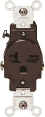 Leviton 5821 Single Receptacle Straight Blade 250 Volt 20 Amp Brown