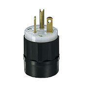 Leviton 5466-C 20 Amp 250 Volt Plug Straight Blade Industrial Grade Grounding Black-White