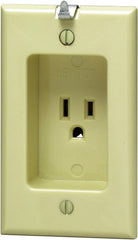 Leviton 688-I Recessed Single Receptacle 125 Volt 15 Amp Ivory