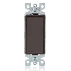 Leviton 5601-2 Decora Rocker Single-Pole AC Quiet Switch 120/277 VAC 15 Amp Brown