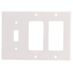 Leviton 80431-W 3-Gang 1-Toggle 2-Decora/GFCI Device Combination Wallplate Standard Size Thermoset Device Mount White