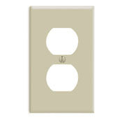 Leviton 86003 1-Gang Duplex Device Receptacle Wallplate Standard Size Thermoset Device Mount Ivory