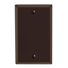 Leviton 85014 1-Gang Blank Wallplate, Standard Size, Thermoset, Box Mount, Brown